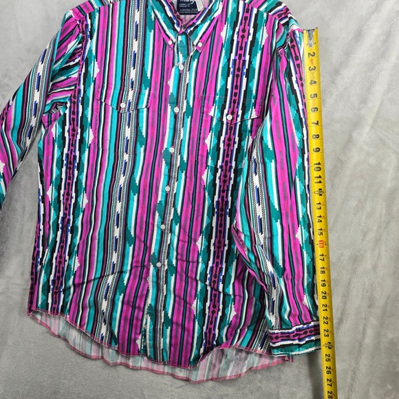 Vintage Wrangler Western Aztec Shirt Mens Size 17.5‎ / 35 rodeo cowboy - Picture 6 of 8